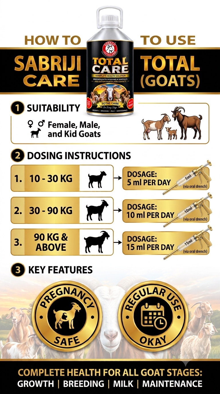 Total Care- Complete Nutrition for Sheeps & Goats Dosage Total Care- Complete Nutrition for Sheeps & Goats Dosage